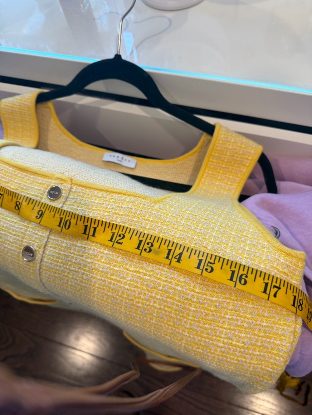 Sandro Yellow Textured Mini Shift Dress - Picture 12 of 13